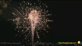 July 4th 2021 San Antonio Country Club Fireworks - With Actual Audio - A Drone View