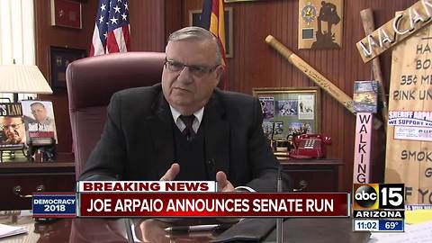Joe Arpaio announces run for US Senate on Twitter