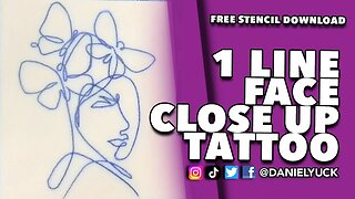 1 Line Face Tattoo (FREE TATTOO STENCIL DOWNLOAD)