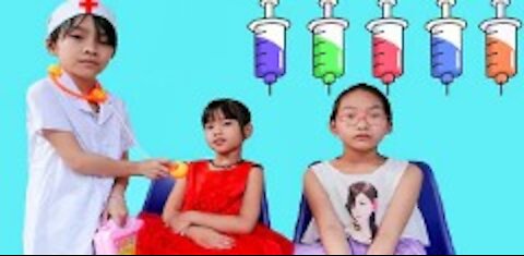 Indoor playground for kids pretend play with Kids TV doctor - Funny Video for kids