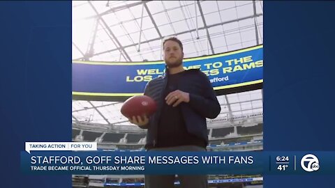 Stafford, Goff share messages with fans