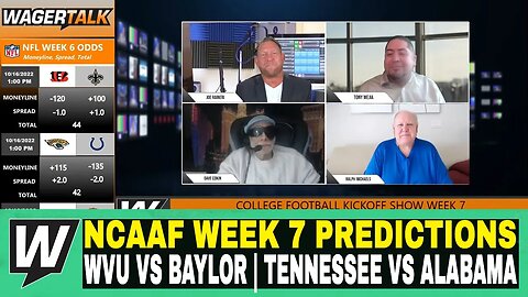 Happy Hour CFB Kickoff Show | NCAAF Week 7 Predictions | WVU vs Baylor | Tennessee vs Alabama