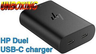 HP 65W duel USB-C charger unboxing