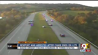 Driver arrested after leading police on chase through three states