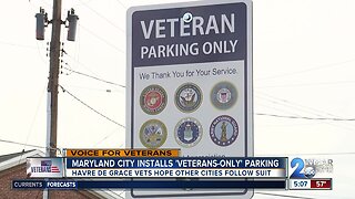 Maryland city installs 'Veterans-only" parking