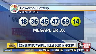Powerball ticket worth $2 million sold in Florida
