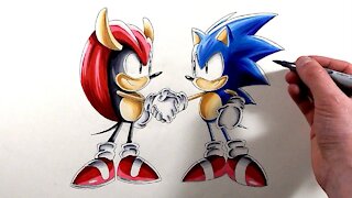 Drawing Sonic and Mighty - Sonic Mania Plus