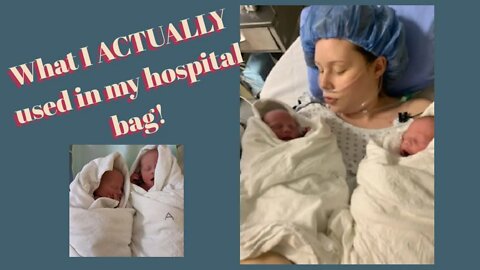 What I actually Used for a c-section birth vs. what I brought