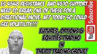 NFP Day - ES NQ Resistance Held Again Testing Lows - Premarket Trade Plan - The Pit Futures Trading