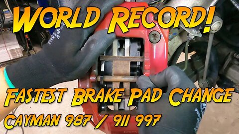 Official World Record Brake Pad Speed Change! 987 Cayman 987 and 997 911 models.