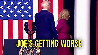 Jill had to ESCORT a FEEBLE JOE BIDEN off the stage after his latest Speech