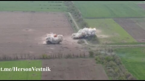 Destruction of a Ukrainian forces strong point by a TOS-1A with thermobaric rockets near Nikolaev