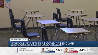 Schools adjusting as COVID cases climb