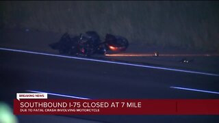 SB I-75 closed at 7 Mile due to motorcycle crash
