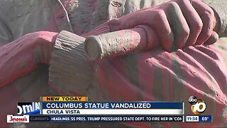 Christopher Columbus statue at Chula Vista's Discovery Park found vandalized