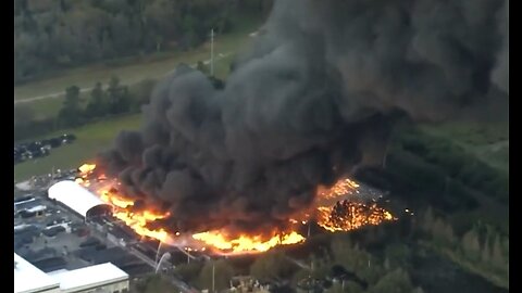 Massive Blaze At A Warehouse In Kissimmee, Florida