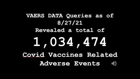 1,034,474 vaccine related adverse events reported / shown in CDC's VAERS database