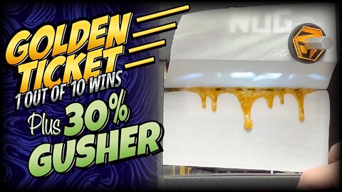 NUGSMASHER XP GUSHER -GOLDEN TICKET [ 14G Rosin Press Extraction 30% Yield Using NugSmasher APP ]