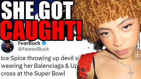 Ice Spice CAUGHT on Video showcasing SATANIC signs while wearing BALENCIAGA at the Superbowl
