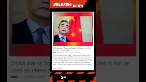 Breaking News: China warns Southeast Asian nations to not be used as 'chess pieces' #shorts #news