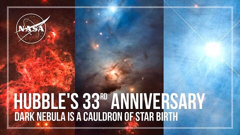 Hubble's 33rd Anniversary: Dark Nebula is a Cauldron of Star Birth