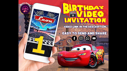 Pixar's Cars - Birthday Video Invitation