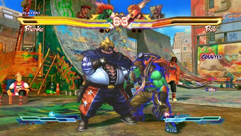 Street Fighter X Tekken: Rolento (Alternate Costume) & Blanka vs Heihachi & Bob - 1440 No Commentary