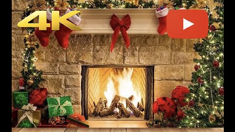 Cozy Digital Fireplace with Christmas Feeling