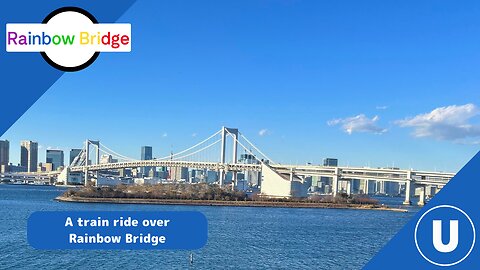 A train ride over Rainbow bridge in Tokyo