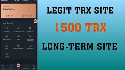 Latest Best TRX Earning Site || Long-Term TRX Mining Site || 1500 TRX Profit