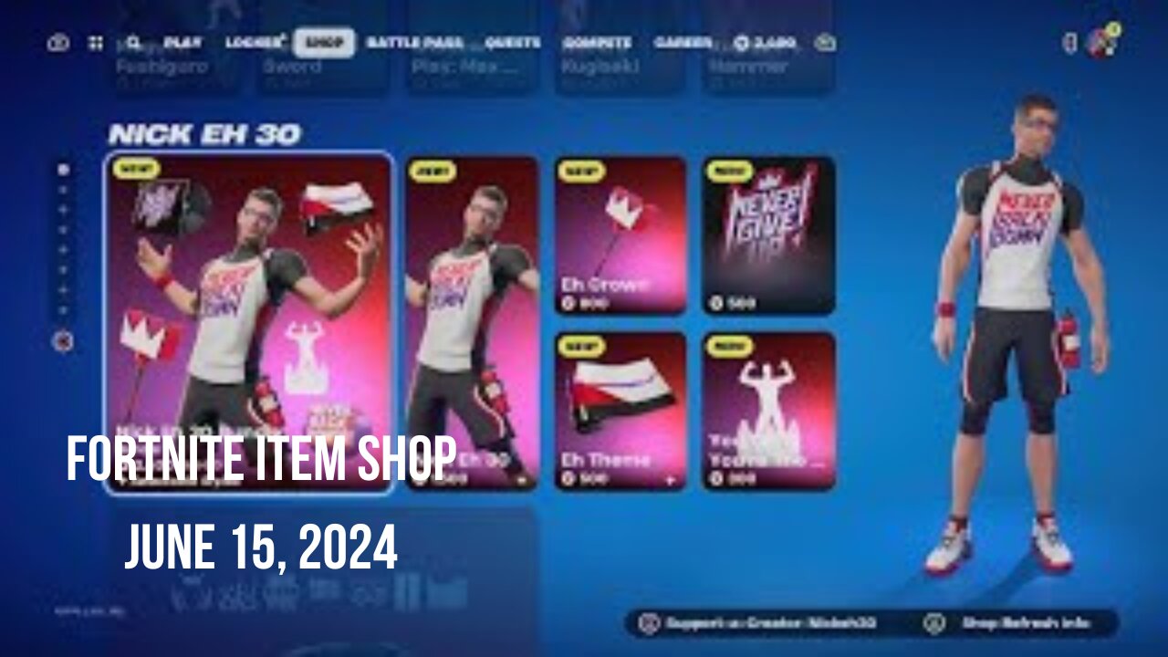 Fortnite Item Shop|June 15, 2024(*New* Nick Eh 30 Bundle)