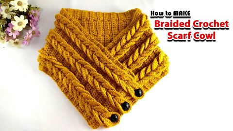 How to make A Braide Crochet Scarf Cowl l Crafting Wheel.
