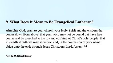 Even Unto Death: The Spiritual Armory of the Evangelical Lutheran Church - Chapter 9