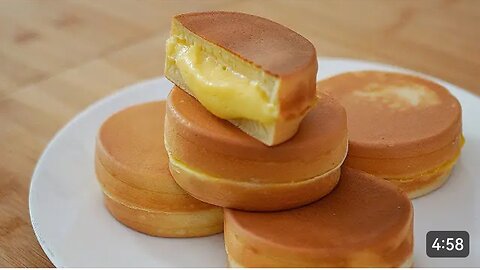 No Oven! No Machine! How to Make Custard Cream Pancake