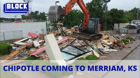 Block & Company demolishes free-standing building to make way for new Chipotle in Merriam, KS