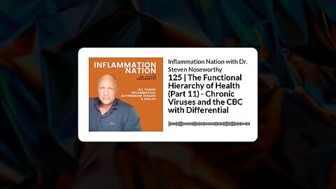 Inflammation Nation with Dr. Steven Noseworthy - 125 | The Functional Hierarchy of Health (Part...
