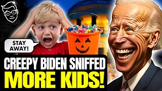 CREEPY: Biden SNIFFS, Coughs On Children And Candy At The WH Halloween Dumpster Fire