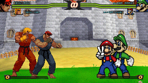 MUGEN - CVS Evil Ryu & CVS Evil Ken vs. Super Mario & Super Luigi - Download