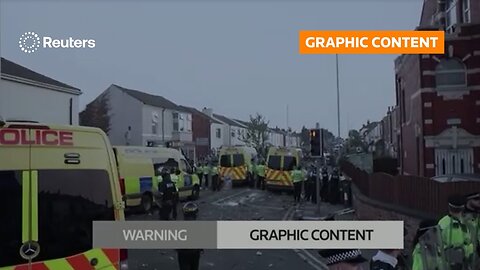GRAPHIC WARNING: Violent clashes with UK police after young girls killed | REUTERS | VYPER ✅