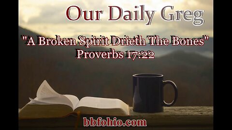 480 A Broken Spirit Drieth The Bones (Proverbs 17:22) Our Daily Greg