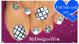 Glitter Fishnet Toenail Art