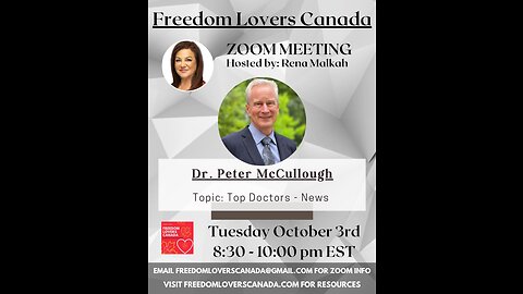 10/03/2023: Dr. Peter McCullough on Freedom Lovers Canada