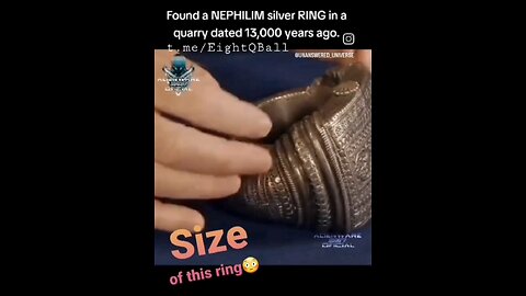 Nephilim silver ring 💍 found in a quarry dating back 13,000 years