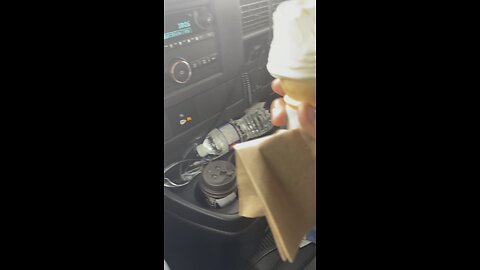 German shepherd teaches proper technique for eating ice cream cone