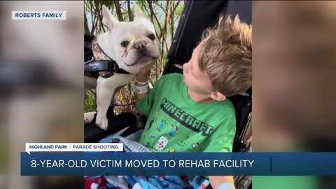 8-year-old paralyzed after being shot at Highland Park parade reunites with his dog