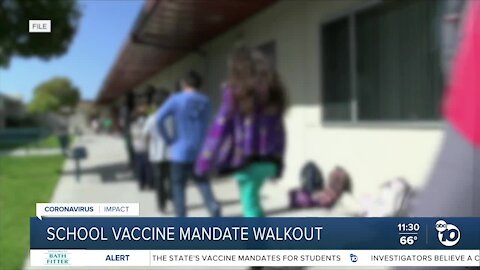 Parents, students walk out of California schools to protest vaccine mandate