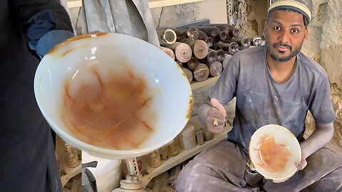 How ONYX Marble Stone Bowl are Made -- Handcrafted ONYX Marble Stone Bowl -- DIY ONYX Stone Bowl