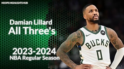 Damian Lillard All Threes From 2023-2024 NBA Regular Season