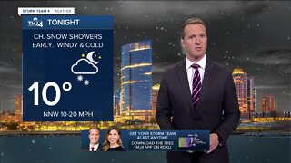 Windy and cold Friday night with chance of snow