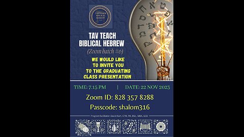 Graduating Class Presentations TAVTEACH Biblical Hebrew Zoom Batch 6